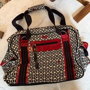 Roxy red and black weekender tote bag